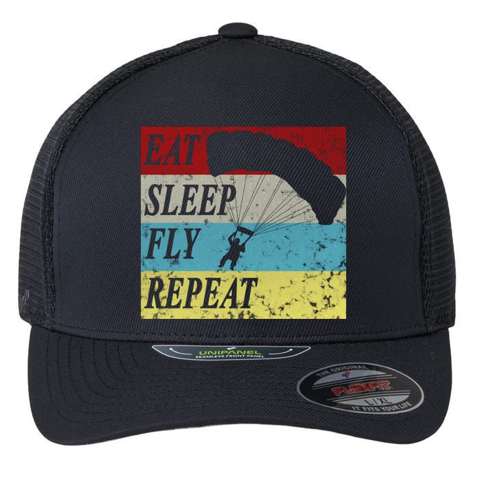 Skydiving Parachute Paraglide Vintage Flexfit Unipanel Trucker Cap