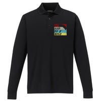 Skydiving Parachute Paraglide Vintage Performance Long Sleeve Polo