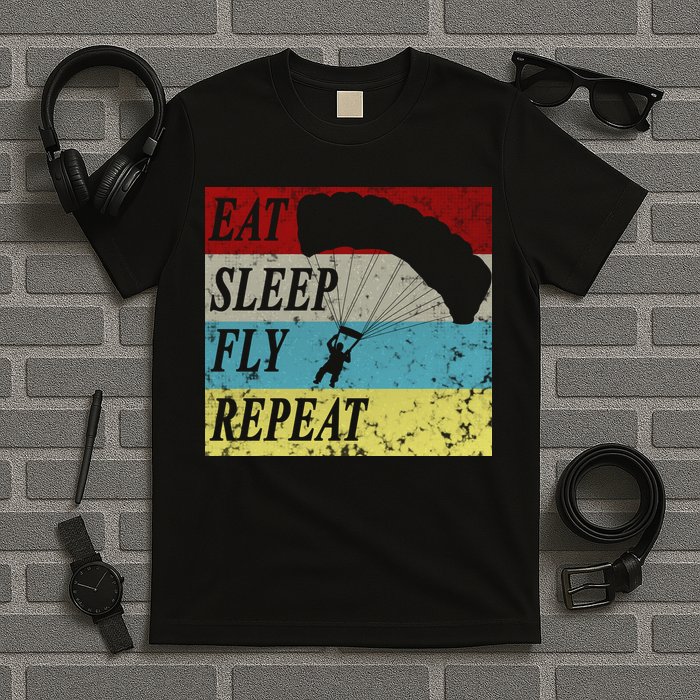 Skydiving Parachute Paraglide Vintage T-Shirt
