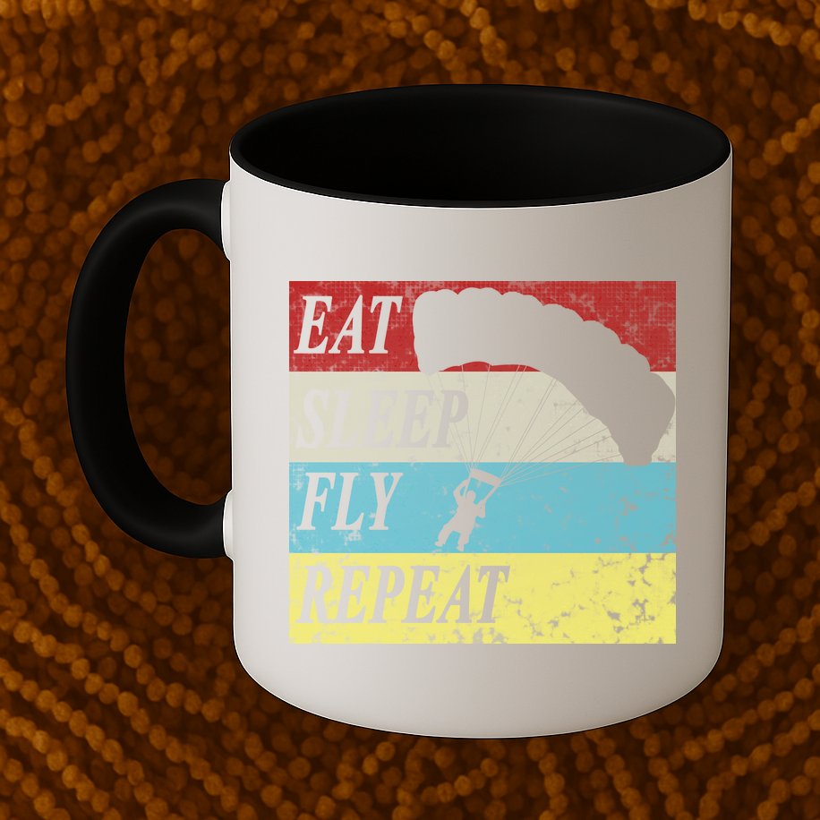 Skydiving Parachute Paraglide Vintage Mug
