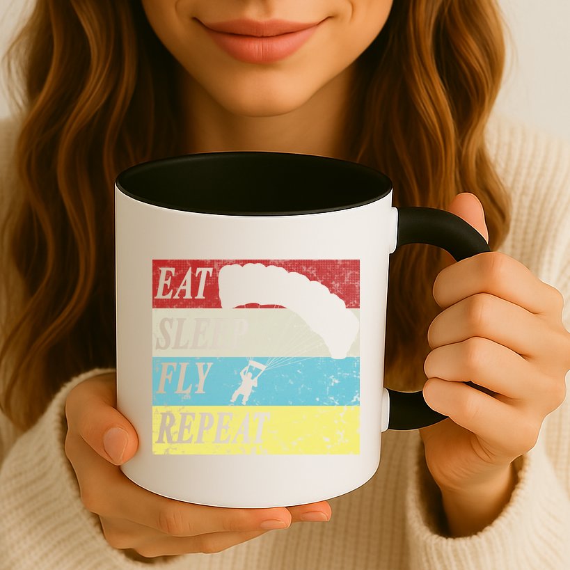 Skydiving Parachute Paraglide Vintage Mug