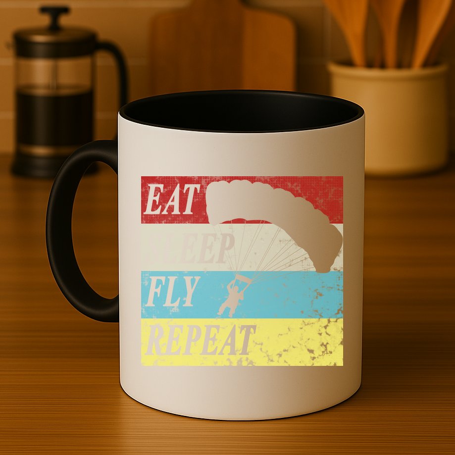 Skydiving Parachute Paraglide Vintage Mug