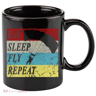 Skydiving Parachute Paraglide Vintage 11oz C Handle Ceramic Mug