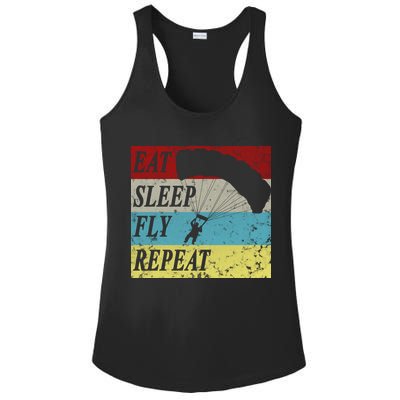 Skydiving Parachute Paraglide Vintage Ladies PosiCharge Competitor Racerback Tank