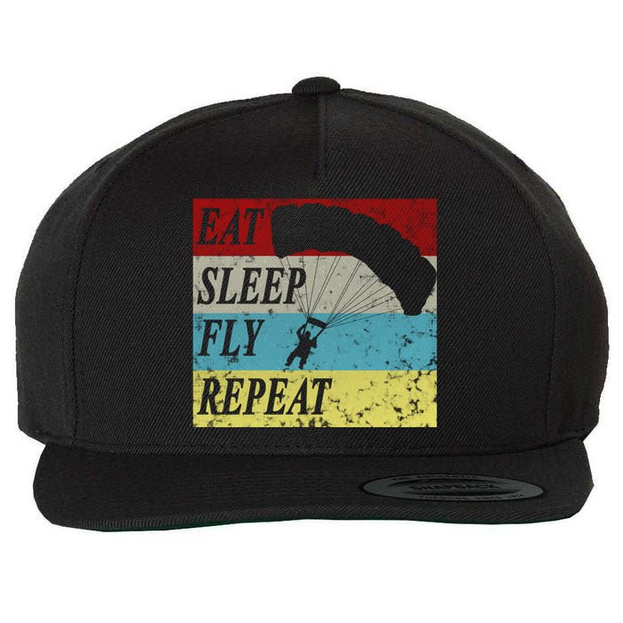 Skydiving Parachute Paraglide Vintage Wool Snapback Cap