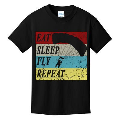 Skydiving Parachute Paraglide Vintage Kids T-Shirt