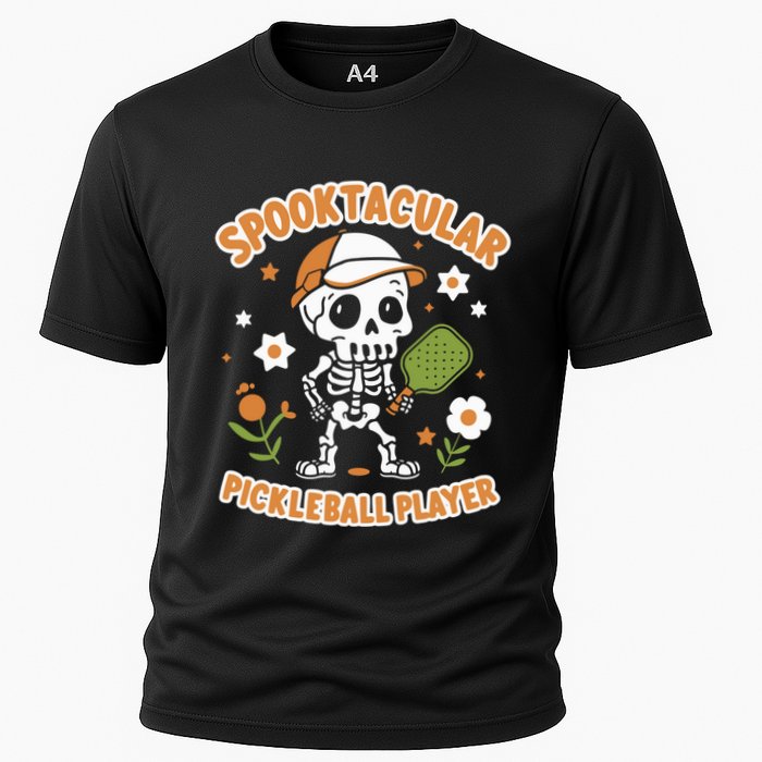 Spooktacular Pickleball Player Ghost Pumpkin Cute Gift Cooling Performance Crew T-Shirt