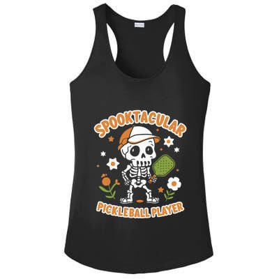 Spooktacular Pickleball Player Ghost Pumpkin Cute Gift Ladies PosiCharge Competitor Racerback Tank