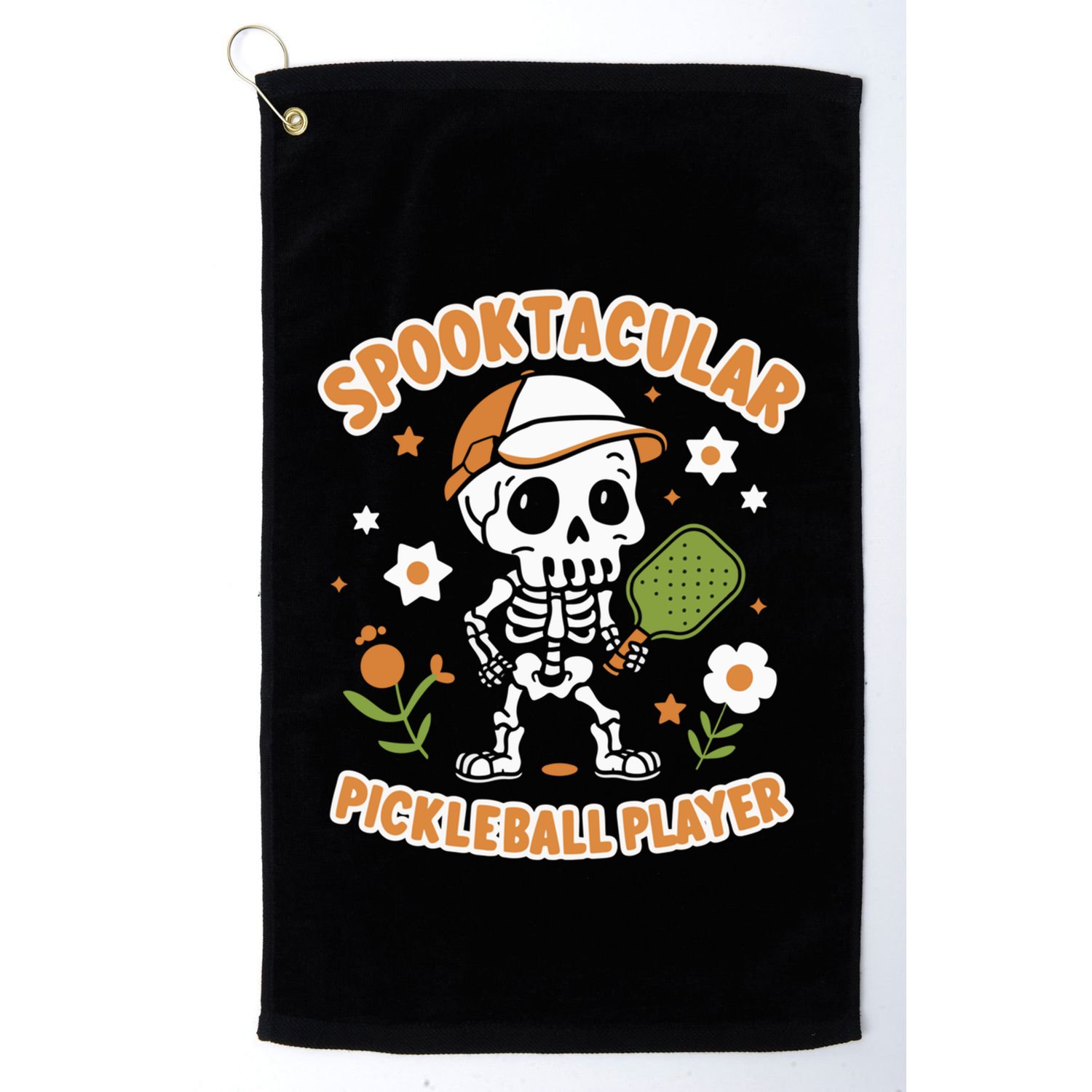 Spooktacular Pickleball Player Ghost Pumpkin Cute Gift Golf Towel