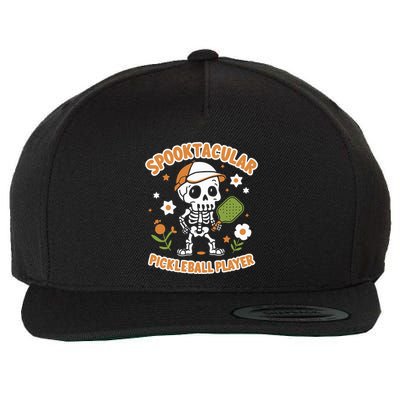 Spooktacular Pickleball Player Ghost Pumpkin Cute Gift Wool Snapback Cap