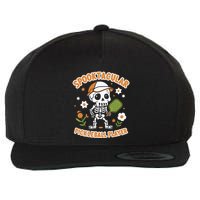 Spooktacular Pickleball Player Ghost Pumpkin Cute Gift Wool Snapback Cap