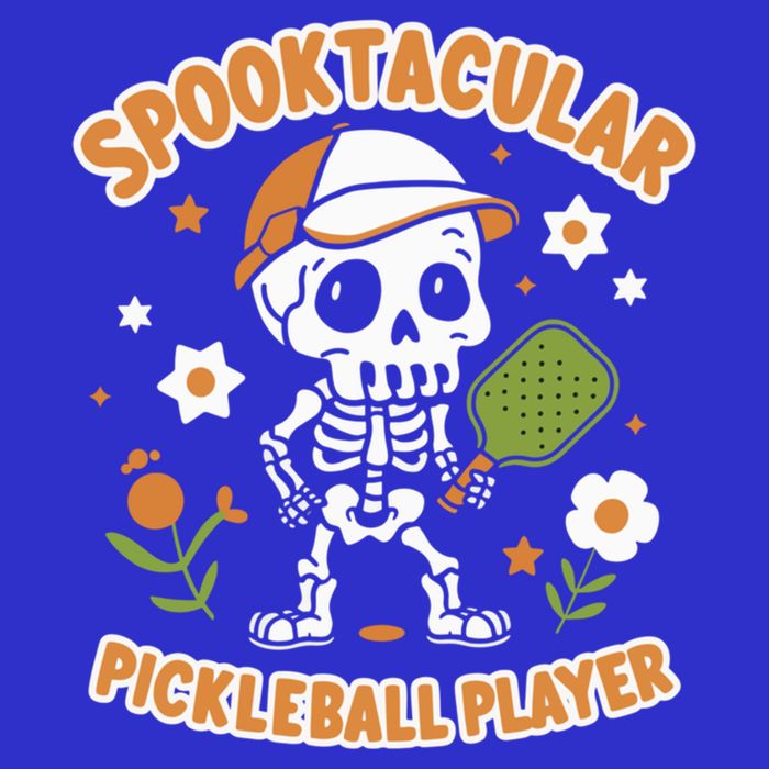 Spooktacular Pickleball Player Ghost Pumpkin Cute Gift Women's V-Neck T-Shirt