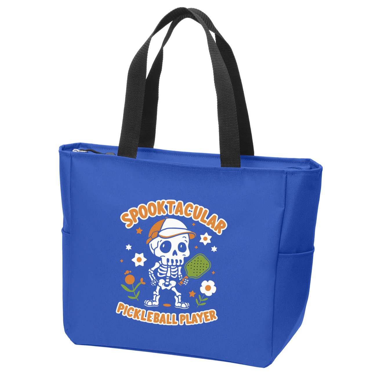 Spooktacular Pickleball Player Ghost Pumpkin Cute Gift Zip Tote Bag