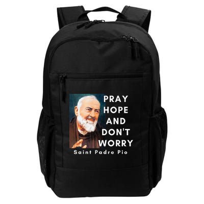 Saint Padre Pio Pray Hope And Dont Worry Catholic Christian Backpack