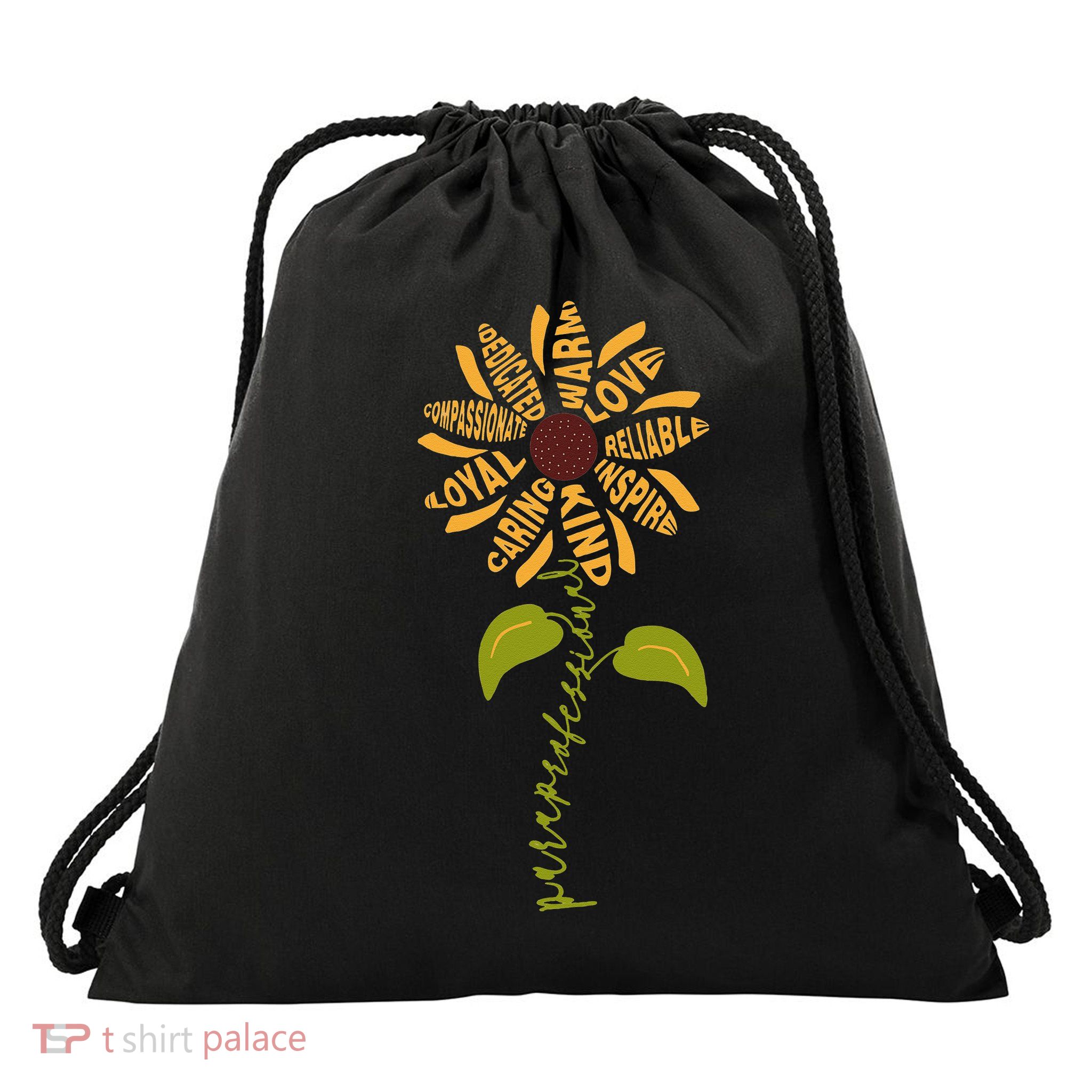 Sunflower Para professional Paraeducator Teacher Drawstring Bag