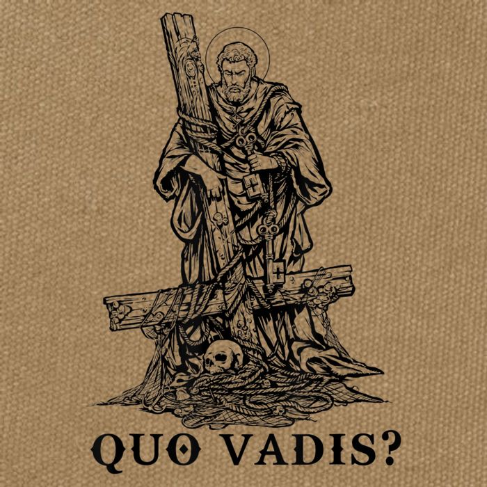 Saint Peter Quo Vadis Catholic Christian Jesus Cotton Canvas Backpack