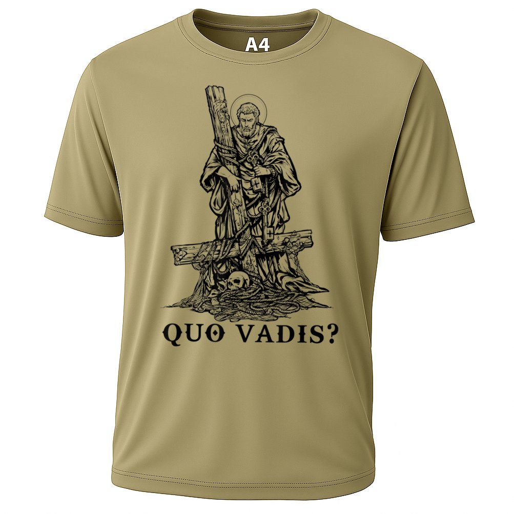 Saint Peter Quo Vadis Catholic Christian Jesus Cooling Performance Crew T-Shirt