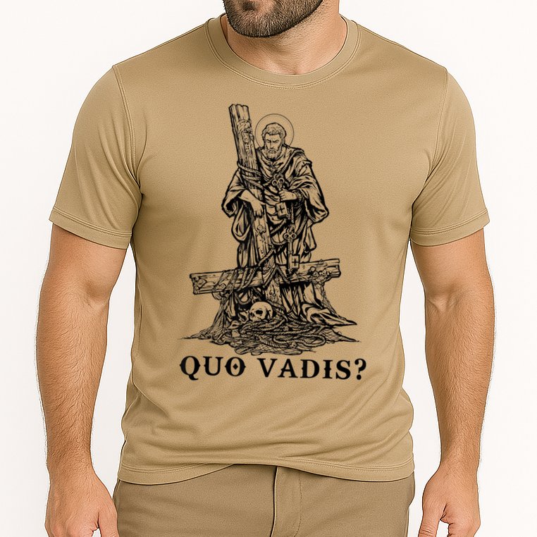 Saint Peter Quo Vadis Catholic Christian Jesus Cooling Performance Crew T-Shirt