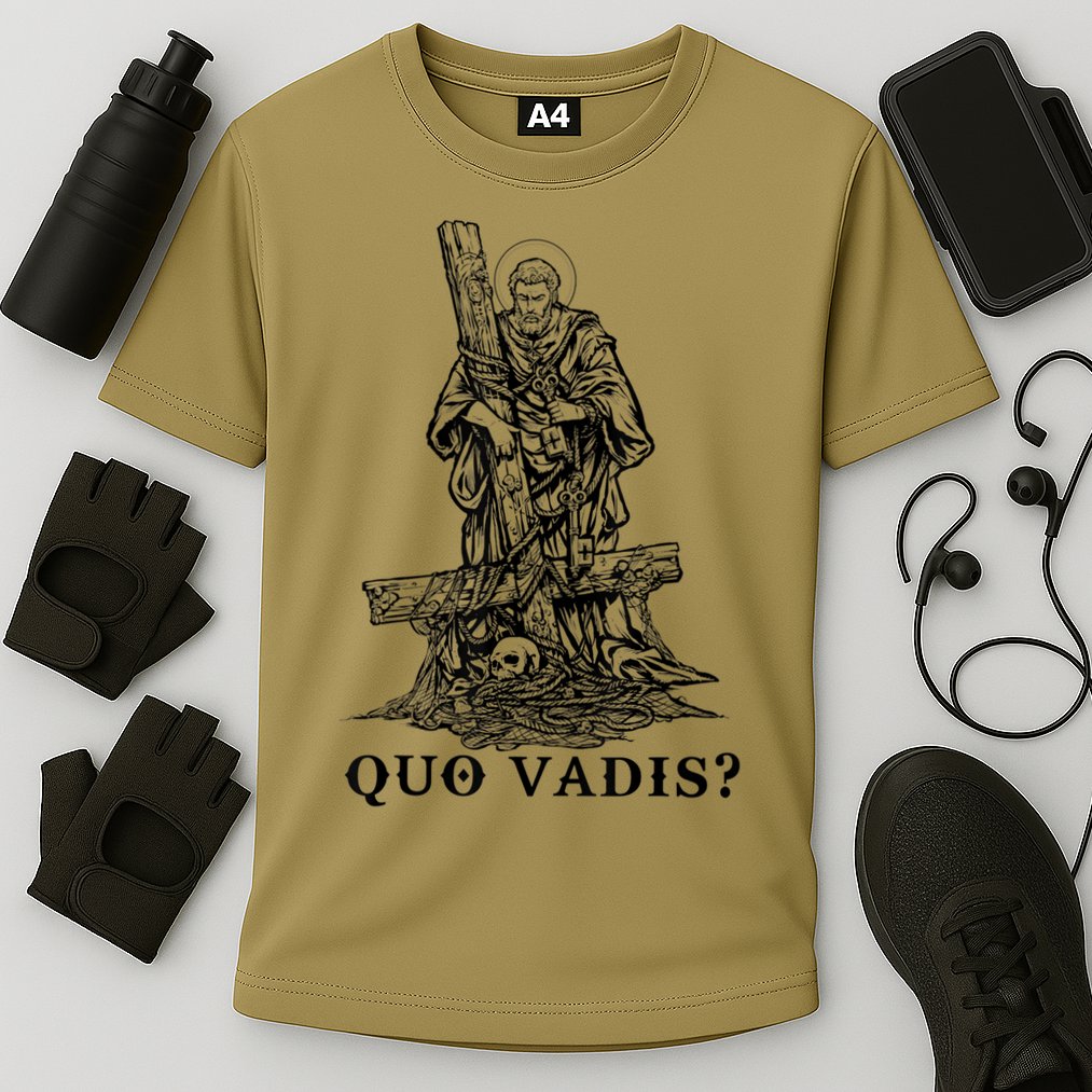Saint Peter Quo Vadis Catholic Christian Jesus Cooling Performance Crew T-Shirt