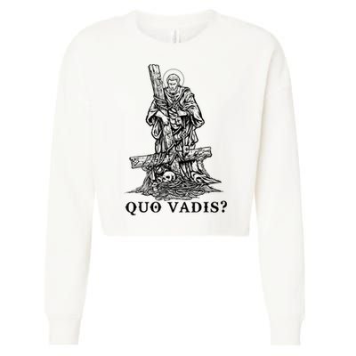 Saint Peter Quo Vadis Catholic Christian Jesus Cropped Pullover Crew