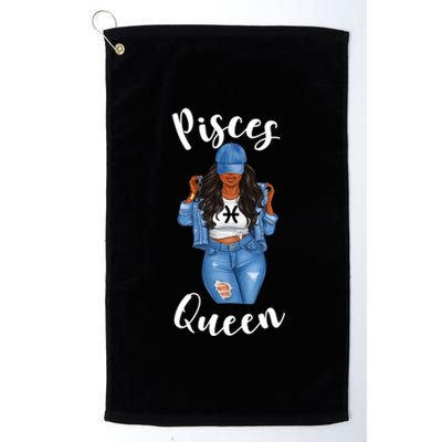 Streetwise Pisces Queen Black Zodiac Birthday March Gift Platinum Collection Golf Towel