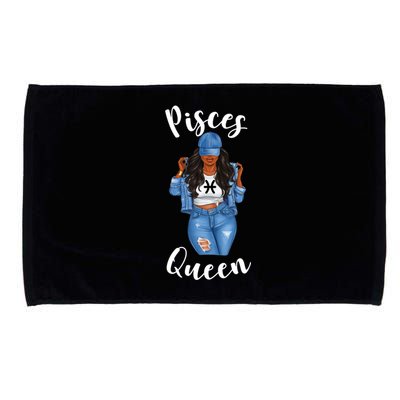 Streetwise Pisces Queen Black Zodiac Birthday March Gift Microfiber Hand Towel