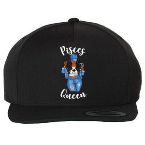 Streetwise Pisces Queen Black Zodiac Birthday March Meaningful Gift Wool Snapback Cap