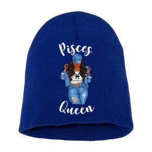 Streetwise Pisces Queen Black Zodiac Birthday March Meaningful Gift Short Acrylic Beanie