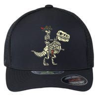 Spooky Pirate Riding Trex Halloween Costume Flexfit Unipanel Trucker Cap