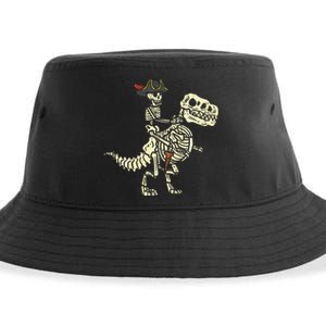 Spooky Pirate Riding Trex Halloween Costume Sustainable Bucket Hat