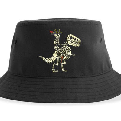 Spooky Pirate Riding Trex Halloween Costume Sustainable Bucket Hat