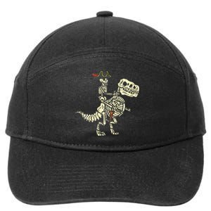 Spooky Pirate Riding Trex Halloween Costume 7-Panel Snapback Hat