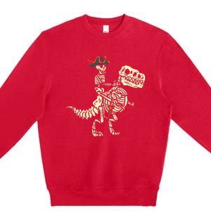 Spooky Pirate Riding Trex Halloween Costume Premium Crewneck Sweatshirt