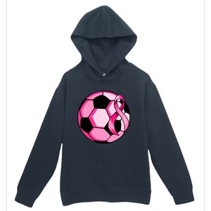 Soccer Pink Ribbon Breast Cancer Awareness Cute Gift Urban Pullover Hoodie