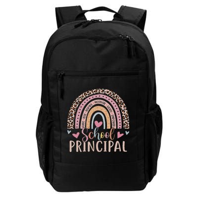 School Principal Rainbow Leopard Funny School Principal Daily Commute Backpack