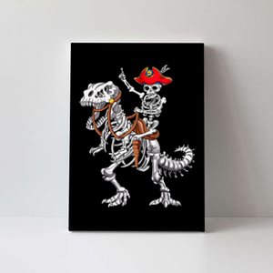 Skeleton Pirate Riding Skeleton Dinosaur Halloween Costume Canvas