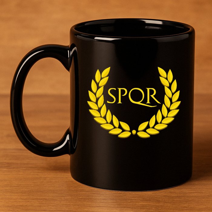 Spqr Purple Roman 11oz C Handle Ceramic Mug