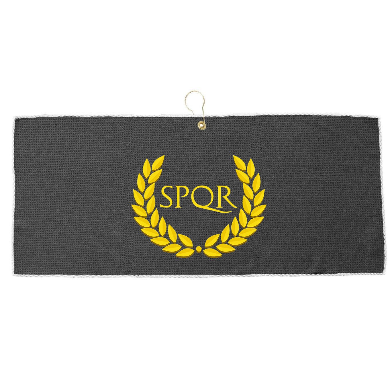 Spqr Purple Roman Large Microfiber Waffle Golf Towel