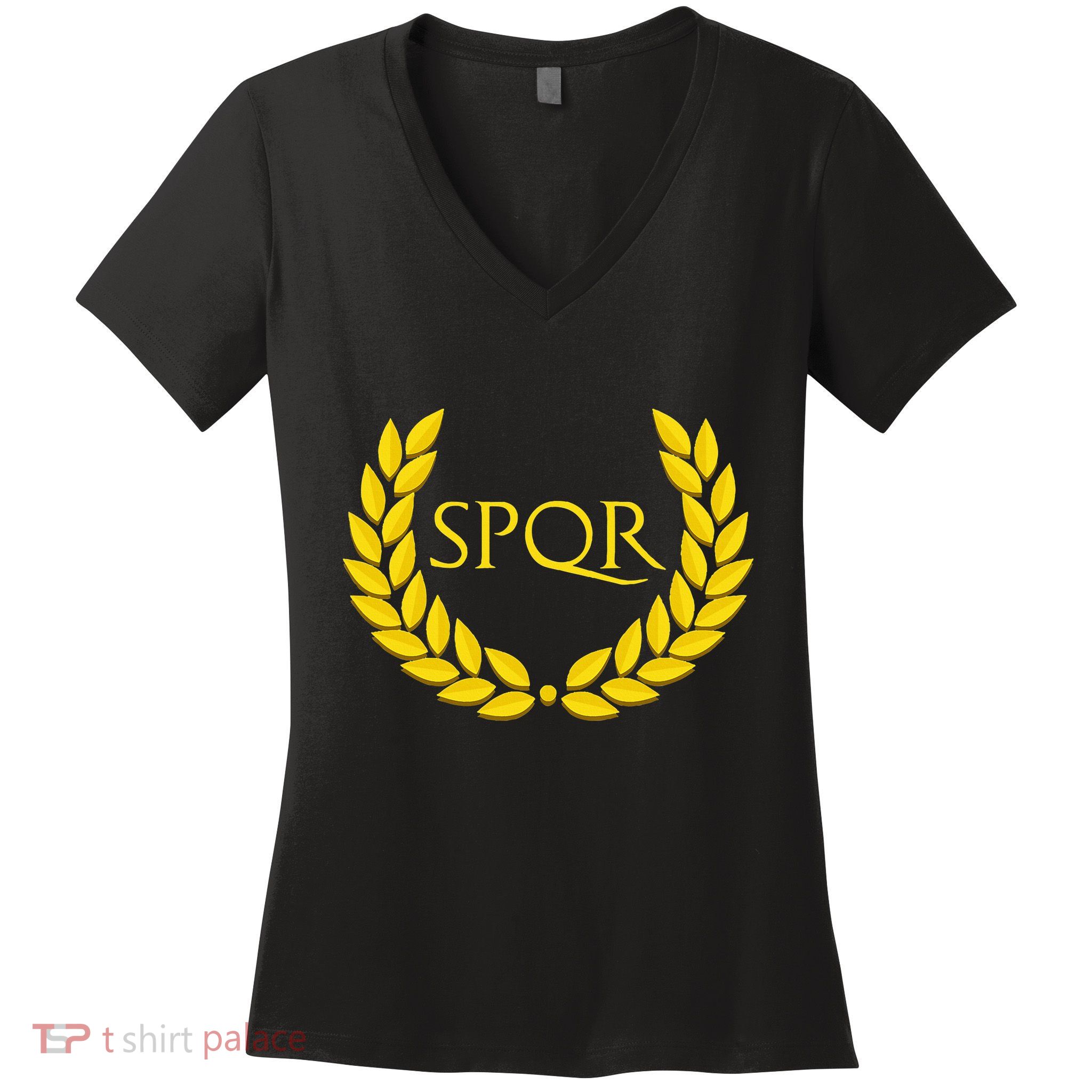 Spqr Purple Roman Women's V-Neck T-Shirt
