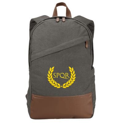 Spqr Purple Roman Cotton Canvas Backpack