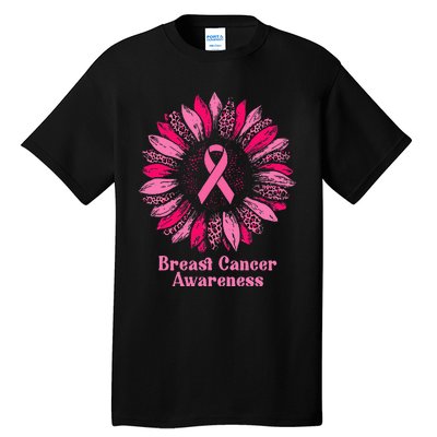 Sunflower Pink Ribbon Breast Cancer Awareness Tall T-Shirt