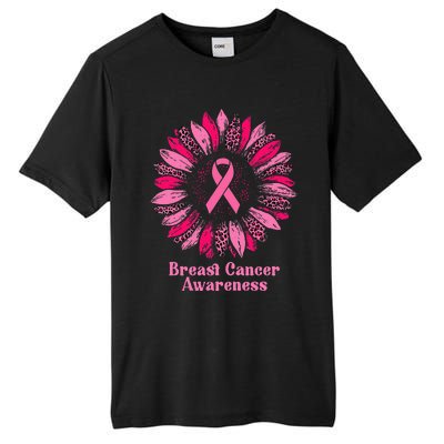 Sunflower Pink Ribbon Breast Cancer Awareness Tall Fusion ChromaSoft Performance T-Shirt