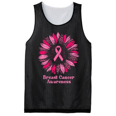 Sunflower Pink Ribbon Breast Cancer Awareness Mesh Reversible Basketball Jersey Tank