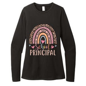 School Principal Rainbow Leopard Funny School Principal Womens CVC Long Sleeve Shirt