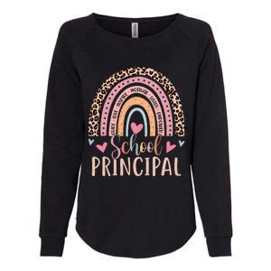 School Principal Rainbow Leopard Funny School Principal Womens California Wash Sweatshirt