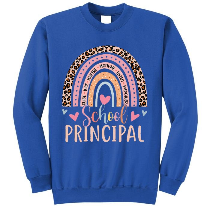 School Principal Rainbow Leopard Funny School Principal Sweatshirt