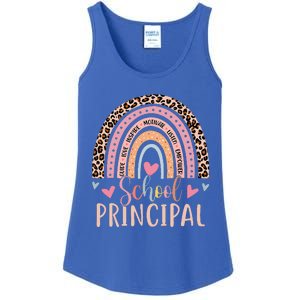 School Principal Rainbow Leopard Funny School Principal Ladies Essential Tank