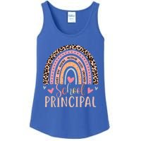 School Principal Rainbow Leopard Funny School Principal Ladies Essential Tank