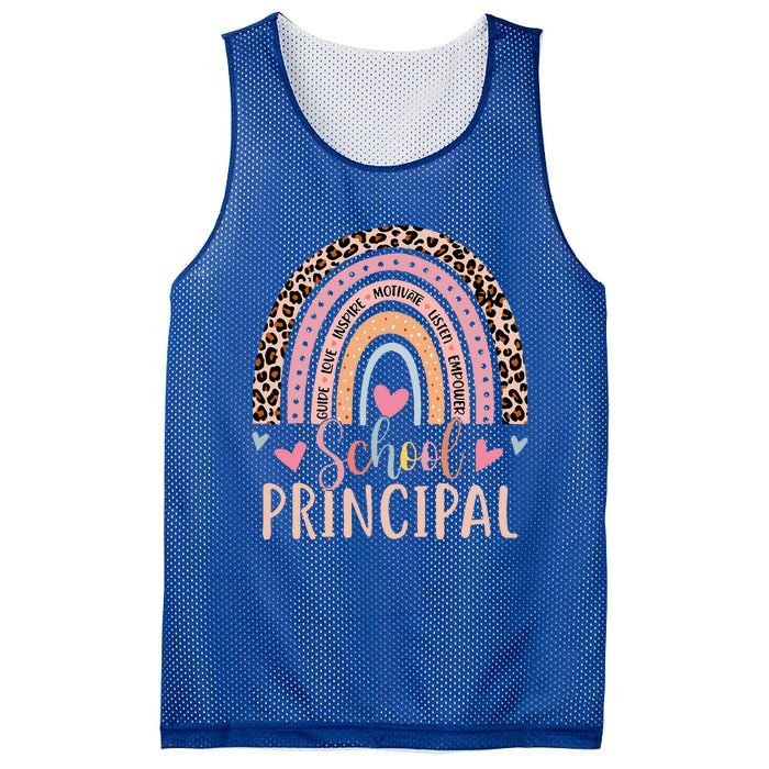 School Principal Rainbow Leopard Funny School Principal Mesh Reversible Basketball Jersey Tank