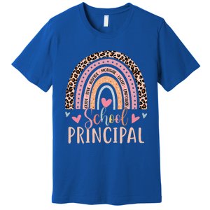 School Principal Rainbow Leopard Funny School Principal Premium T-Shirt